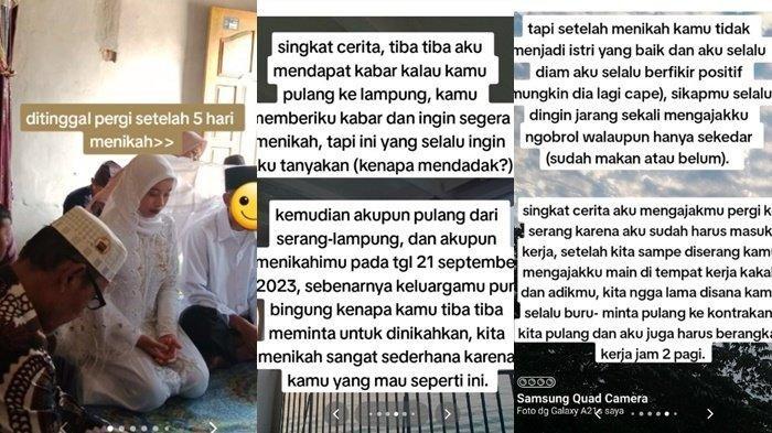 Pilu dialami seorang pengantin baru pria yang ditinggal istrinya kabur setelah lima hari menikah.