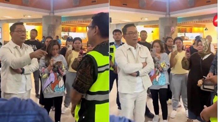 PROTES PETUGAS - Mantan Gubernur Jawa Barat, Ridwan Kamil, menjadi sorotan setelah sebuah video yang merekam dirinya tengah memprotes maskapai di Bandara Internasional I Gusti Ngurah Rai, Bali, viral di media sosial, Sabtu (12/7/2025)
