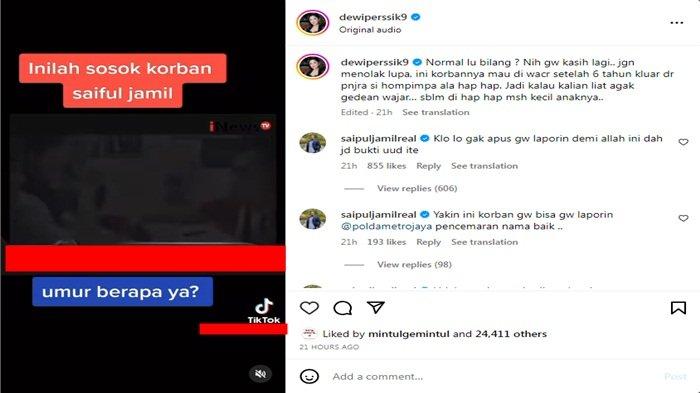 Saipul Jamil ancam melaporkan Dewi Perssik ke polisi imbas bongkar aib masa lalu.