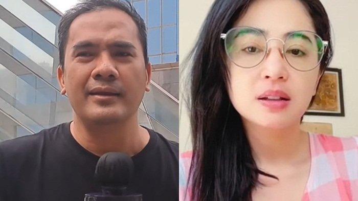 Saipul Jamil (kiri) menyebut Dewi Perssik (kanan) kerap bersikap temperamen karena gangguan jin.
