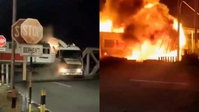 Sebuah video kecelakaan kereta api diduga terjadi di Kota Semarang, Selasa (18/7/2023) malam.