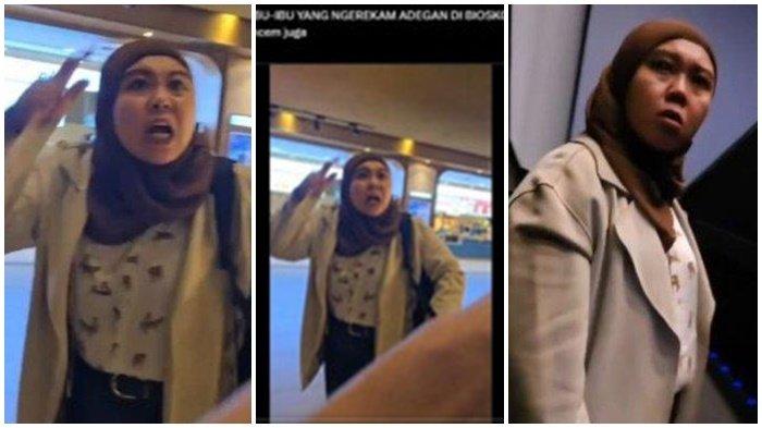 Seorang ibu ludahi pria lantaran tak terima ditegur merekam potongan adegan film di layar bioskop.