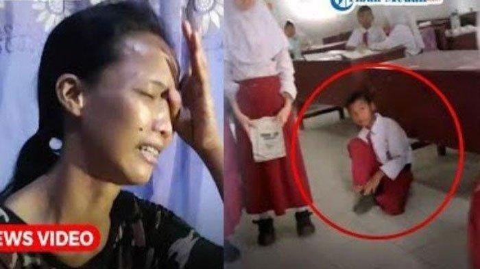 Siswa SD (kanan) yang Dihukum Duduk di Lantai karena Belum Bayar SPP. Kini dapat rejeki nomplok.
