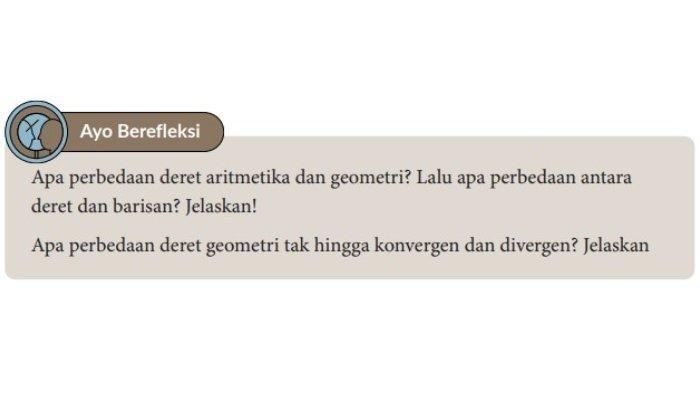 Soal Matematika kelas 10 SMA halaman 57 kurikulum merdeka, barisan dan deret.