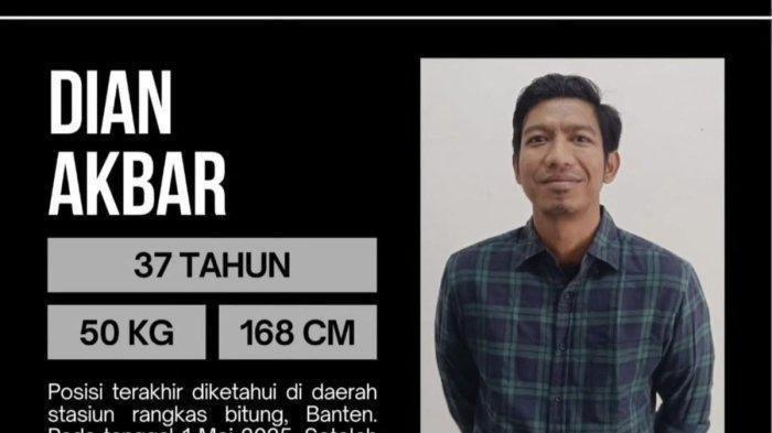 MANTAN KRU ANTV - Sosok dan kronologi hilangnya Dian Akbar mantan karyawan media televisi swasta ANTV. Terakhir berdasarkan pelacakan dari laptop, keberadaan terakhir Dian Akbar yakni di wilayah Rangkasbitung, Lebak, Banten.