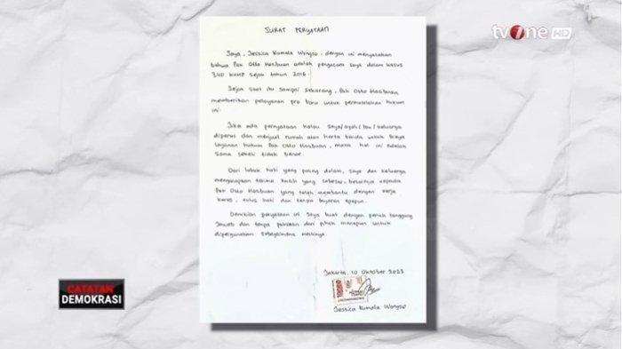 Surat Jessica Wongso bantah tuduhan Edi Darmawan, ayah Mirna Salihin sudah berbohong.
