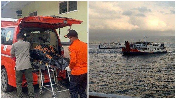 TENGGELAM DI SELAT BALI - Suasana di Pelabuhan Gilimanuk Bali (kanan). Susana evakuasi korban yang meninggal dunia KMP Tunu Pratama Jaya Tenggelam di Selat Bali, SAR Gabungan Terus Cari 53 Penumpang dan 22 Kendaraan (kanan).