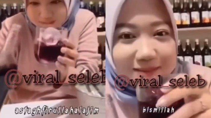 Ucap Bismillah wanita ini minum amer
