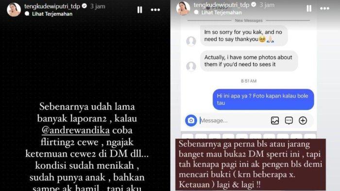 Unggahan Tengku Dewi Putri (TDP) membongkar dugaan bukti perselingkuhan sang suami, Andrew Andika.