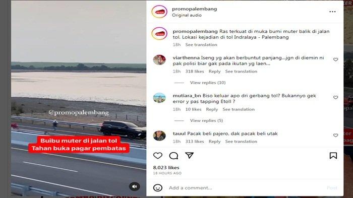 Viral aksi emak-emak paksa memutar balik di Tol Indralaya, santai melanggar rambu lalu lintas.