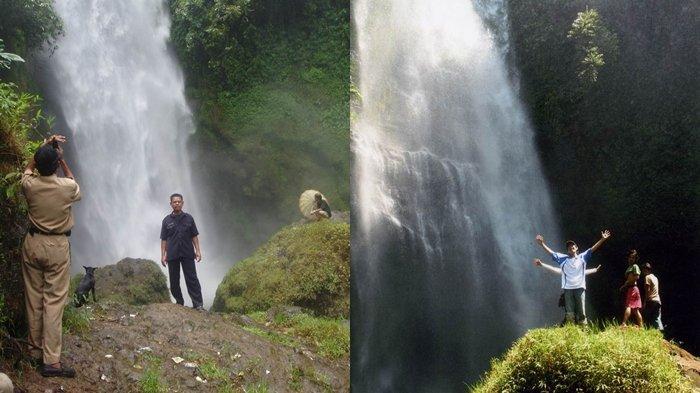 Air Terjun Kambas menawarkan panorama indah dengan tiga level masing-masing level mempunyai ketinggian berbeda.