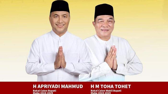 Foto pasangan bakal calon bupati dan wakil bupati Musi Banyuasin Drs H Apriyadi Mahmud MSi-HM Toha Tohet mulai marak yang beredar di medsos