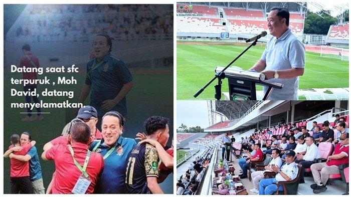 DAVID SEDIH - Ketua Umum Askot PSSI Palembang Moh David yang juga Asisten Manajer Sriwijaya FC juga mengaku terkejut dan sedih membaca berita Plt Gubernur Sumsel H Cik Ujang SH bakal mendirikan klub Sumsel United yang akan sama-sama bersaing dengan Sriwijaya FC di kompetisi Pegadaian Liga 2 2025/26.