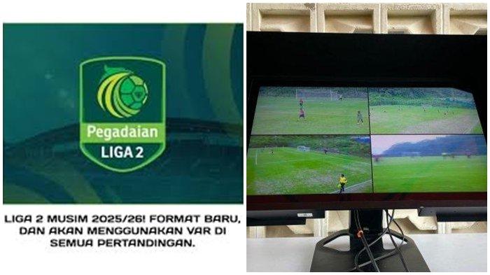 GUNAKAN VAR - Musim kompetisi Liga 2 2025/26 format baru, menggunakan VAR di setiap pertandingan. Layar monitor yang menayangkan hasil kamera VAR dalam uji coba penggunaan VAR oleh PT LIB di JSI Resort, Bogor, Jawa Barat, Sabtu (17/2/2024).