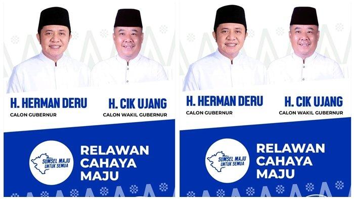 Pasangan Bakal Calon Gubernur dan Bakal Calon Wakil Gubernur Sumsel Herman Deru (HD) dan Cik Ujang (CU)