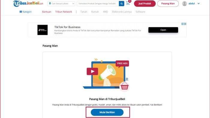klik tombol Mulai Beriklan.