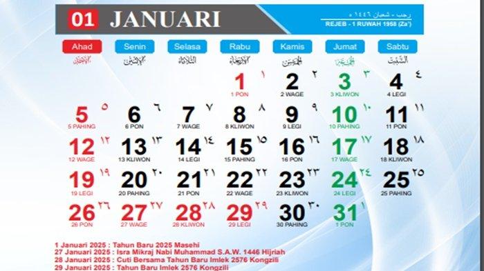 Link Download Kalender 2025 Gratis, Lengkap Dengan Jadwal Libur Sekolah ...