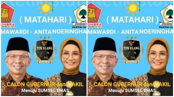 Bakal Calon Gubernur Sumsel Ir H Mawardi Yahya dikabarkan bakal beralih menggandeng Ketua DPRD Sumsel Dr Hj RA Anita Noeringhati SH MH untuk menjadi wakil pasangannya maju Pilkada Sumsel 2024.