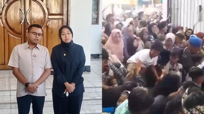 MINTA MAAF - Putra sulung Dedi Mulyadi Maula Akbar yang juga anggota DPRD Provinsi Jawa Barat dari Partai Gerindra dan Putri Karlina yang juga Wakil Bupati Garut dan anak dari Kapolda Metro Jaya Irjen Karyoto, Sabtu (19/07/2025) memberikan keterangan pers di rumah dinas Wakil Bupati Garut di Jalan Patriot, Sukagalih Tarogong Kidul(KOMPAS.COM/ARI MAULANA KARANG)