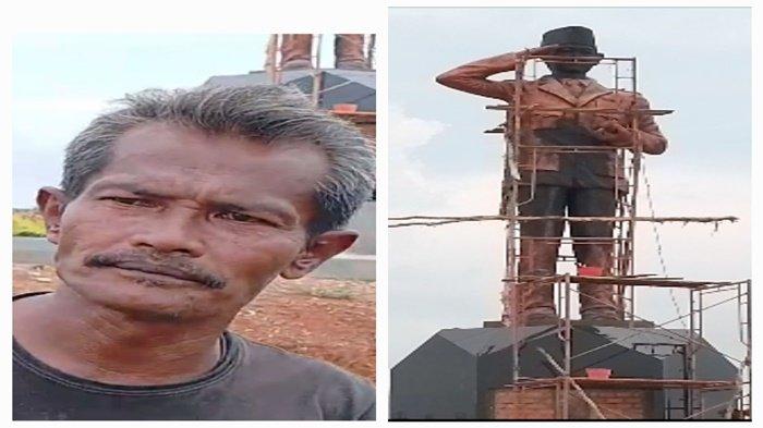 Karjo seniman yang membuat patung Bung Karno di Banyuasin