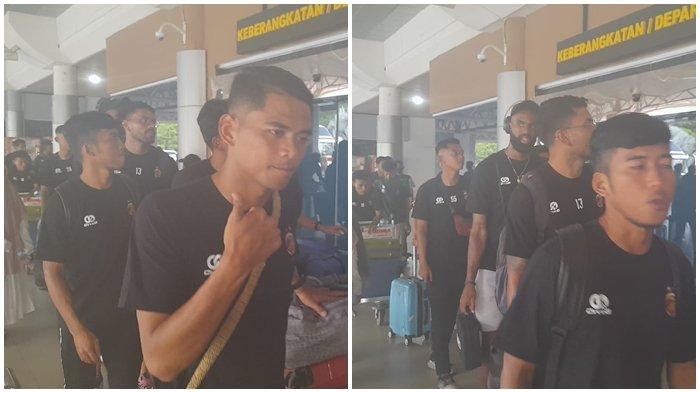 Penggawa Sriwijaya FC di Bandara SMB 2, Kamis (5/9/2024) bersiap berangkat untuk melakoni laga perdana menghadapi Dejan FC di Stadion kera Sakti, Tangerang Selatan.