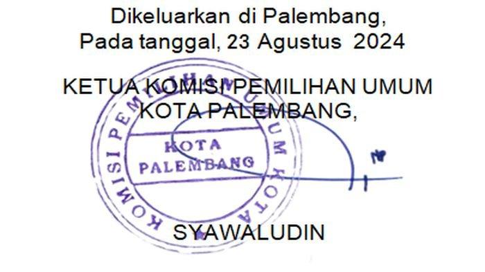Ketua KPU Kota Palembang