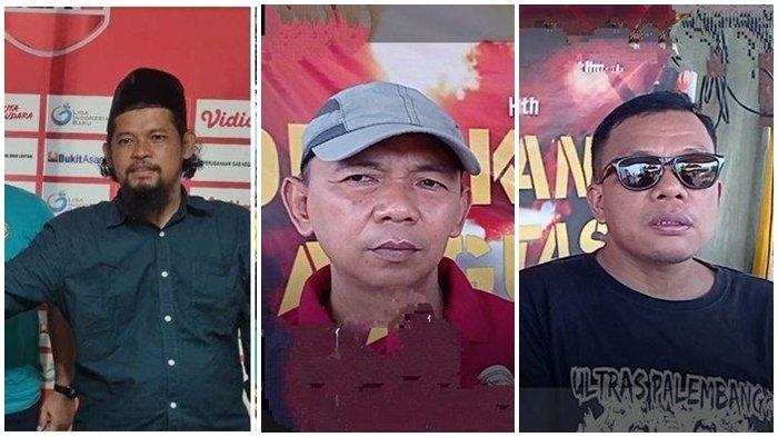 PENTOLAN 3 SUPORTER - Pentolan 3 kelompok suporter Ketum Singa Mania Yayan Hariansyah, Ketum Sriwijaya Mania Eddy Ismail, dan Capo Tifoso Ultras Palembang Qusoi masih setia mendukung Sriwijaya FC musim kompetisi Pegadaian Liga 2 2025/26.