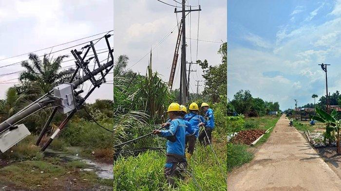 Angin kencang di Desa Sungai Semut Makarti Jaya, Kabupaten Banyuasin menyebabkan 17 tiang listrik Jaringan Tegangan Menengah (JTM) 20.000 volt patah yang berdampak pada padamnya listrik di Desa Sungai Semut Makarti dan Karang Anyar Sungsang.