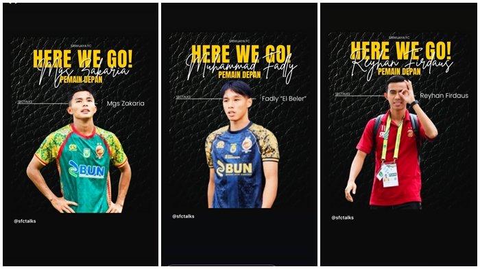 PROGRES PERSIAPAN TIM - Tiga di antara rekrutan pemain Sriwijaya FC yang akan mengarungi kompetisi Pegadaian Liga 2 2025/26: Mgs Zakaria, M Fadly, Reyhan Firdaus. Pelatih kepala Achmad Zulkifli menyebut semangat manajemen PT SOM luar biasa progres mempersiapkan tim.