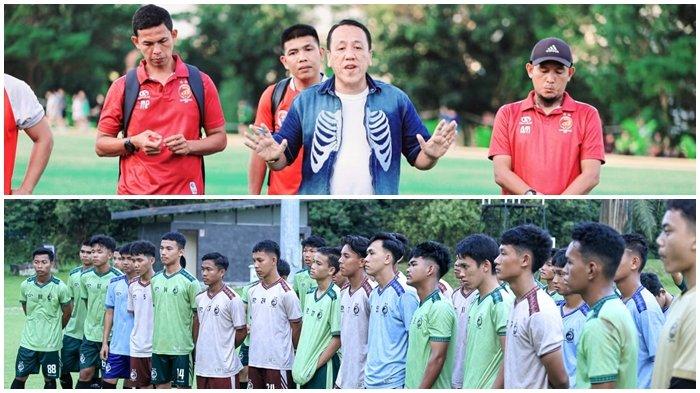 UJICOBA TIM LOKAL -  Asisten Direktur Kompetisi (Asdirkom) III/Kepala Pembina Tim PT Sriwijaya Optimis Mandiri (SOM) Mohammad David memberikan pengarahan kepada para pemain seleksi EPA Sriwijaya FC di Stadion Jasdam II Sriwijaya Kebun Bunga Palembang, Selasa (20/5/2025) sore. David mengagendakan Tim EPA Sriwijaya FC U20 bakal menggelar laga ujicoba dengan dua tim lokal pada minggu ini.