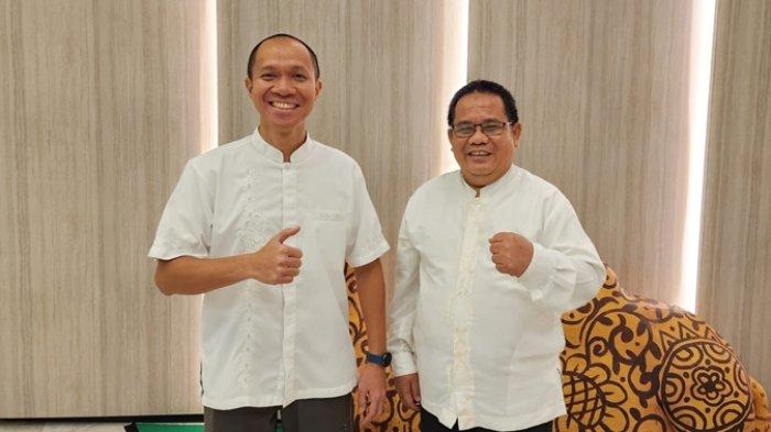 Ketua DPC Partai Demokrat Palembang Yudha Pratomo Mahyuddin BSc PhD bersama Ketua DPD PKS Palembang Ir. H. Baharudin, MM membawa sinyal bakal koalisi maju Pilwako Palembang 2024.
