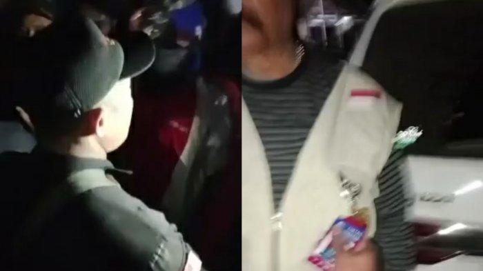 Potongan video viral saat warga mengepung dan mengarak tiga oknum wartawan yang memeras warga di Desa Pandansari, Kecamatan Paguyangan, Kabupaten Brebes, Kamis (21/9/2023) malam. 