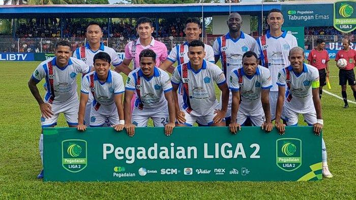 Skuad PSBS Baik saat menghadapi tamunya Gresik United FC di Stadion Cenderawasih Biak, Sabtu (6/1/2024) dalam laga perdana babak 13 Besar Liga 2 musim 2023-2024.