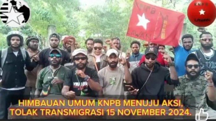 Screenshoot KNPB menolak program transmigrasi di Papua yang terekam dalam sebuah video.
