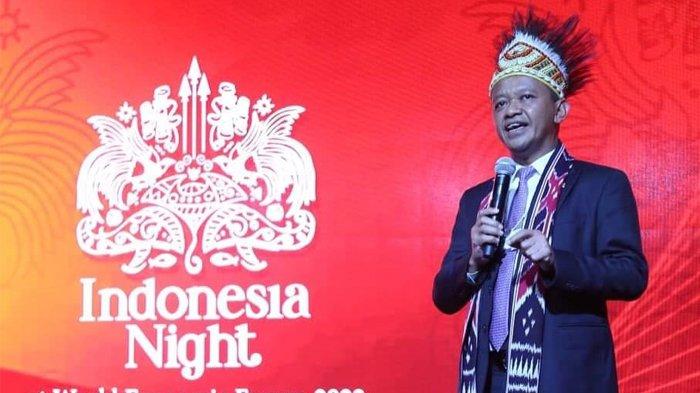 Menteri Investasi merangkap Kepala Badan Koordinasi Penanaman Modal (BKPM) Bahlil Lahadalia, saat menghadiri Indonesia Night World Economic Forum (WEF) 2022 di Davos Swiss, Selasa (24/5/2022).