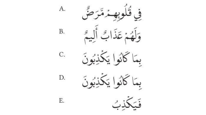 SOAL PENDIDIKAN AGAMA ISLAM - Tangkapan layar gambar soal 4 Penilaian Pengetahuan Pendidikan Agama Islam dan Budi Pekerti, halaman 96.