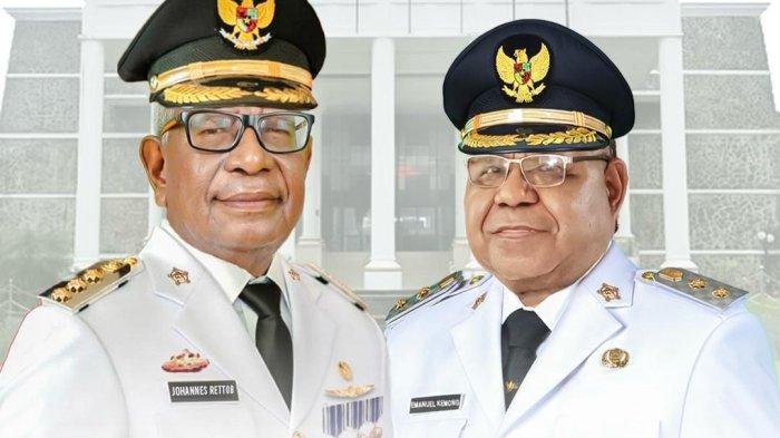PLENO KPU MIMIKA - Bupati dan Wakil Bupati Mimika, Johannes Rettob dan Emanuel Kemong.