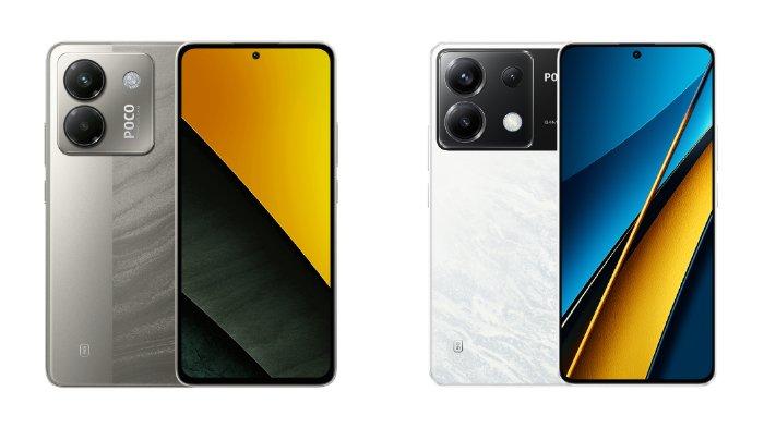 PERBANDINGAN HP - Tangkapan layar tampilan HP POCO M7 Pro 5G dan POCO X6 5G yang diambil dari website Mi.co.id, Kamis (10/4/2025).