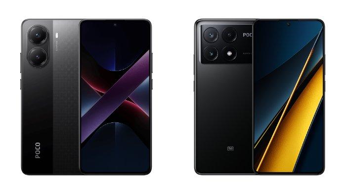 PERBANDINGAN HP - Tangkapan layar tampilan HP POCO X6 Pro 5G dan POCO X7 Pro 5G yang diambil dari website Mi.co.id, Rabu (23/4/2025).