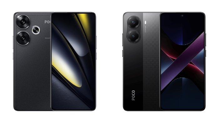 PERBANDINGAN HP - Tampilan HP POCO X7 Pro 5G dan POCO F6 yang diunduh dari website Mi.co.id, Kamis (27/2/2025).