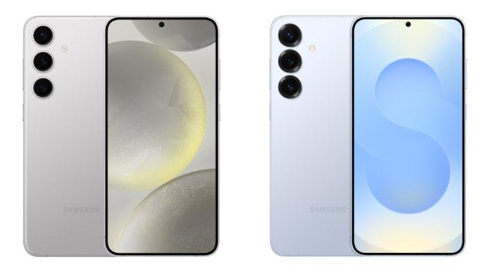 PERBANDINGAN HP -  Kolase tangkapan layar tampilan HP Samsung Galaxy S24 Plus dan Samsung Galaxy S25 di website Samsung.com, Rabu (7/5/2025).
