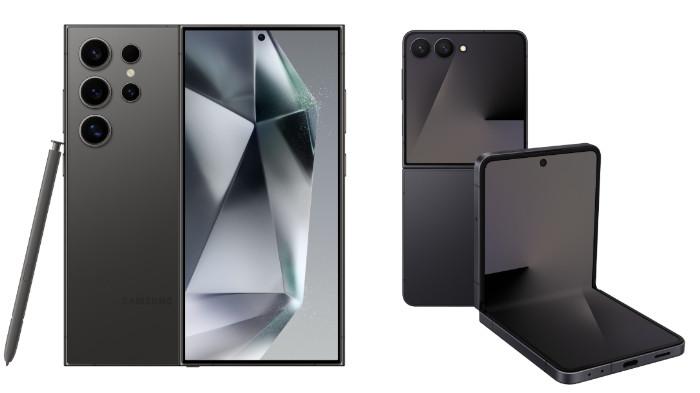 PERBANDINGAN HP SAMSUNG - Kolase tangkapan layar tampilan HP Samsung Galaxy S24 Ultra dan Samsung Galaxy Z Fold7 yang diambil dari website Samsung.com, Kamis (17/7/2025).