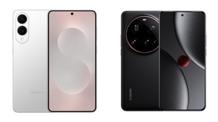 PERBANDINGAN HP - Kolase tangkapan layar tampilan HP Samsung Galaxy S25 Edge dan Xiaomi 15 Ultra yang diambil dari website Samsung.com dan Mi.co.id, Rabu (28/5/2025).