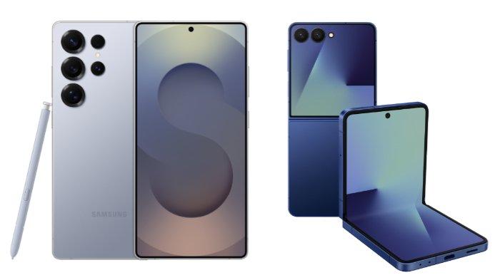 PERBANDINGAN HP SAMSUNG - Kolase tangkapan layar tampilan HP Samsung Galaxy S25 Ultra dan Samsung Galaxy Z Flip7 yang diambil dari website Samsung.com, Minggu (13/7/2025).