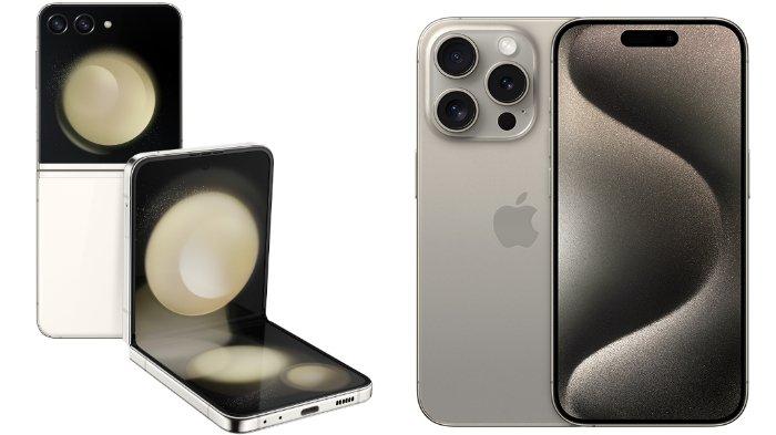 Samsung Galaxy Z Flip5 dan iPhone 15 Pro