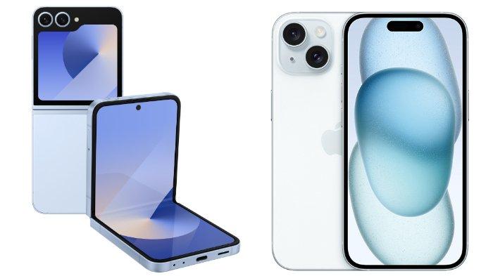 Samsung Galaxy Z Flip6 dan iPhone 15