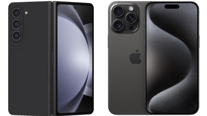 Samsung Galaxy Z Fold5 dan iPhone 15 Pro Max