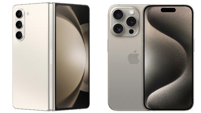 Samsung Galaxy Z Fold5 dan iPhone 15 Pro