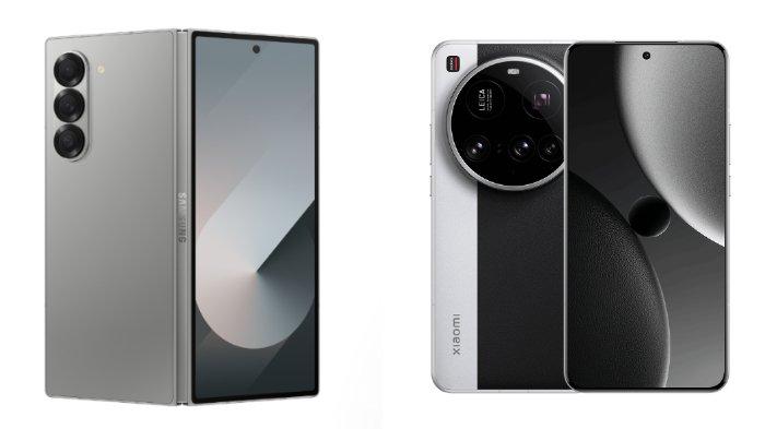 PERBANDINGAN HP - Kolase tangkapan layar tampilan HP Samsung Galaxy Z Fold6 dan Xiaomi 15 Ultra yang diambil dari website Samsung.com dan Mi.co.id, Selasa (6/5/2025).