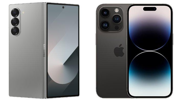 Samsung Galaxy Z Fold6 dan iPhone 14 Pro